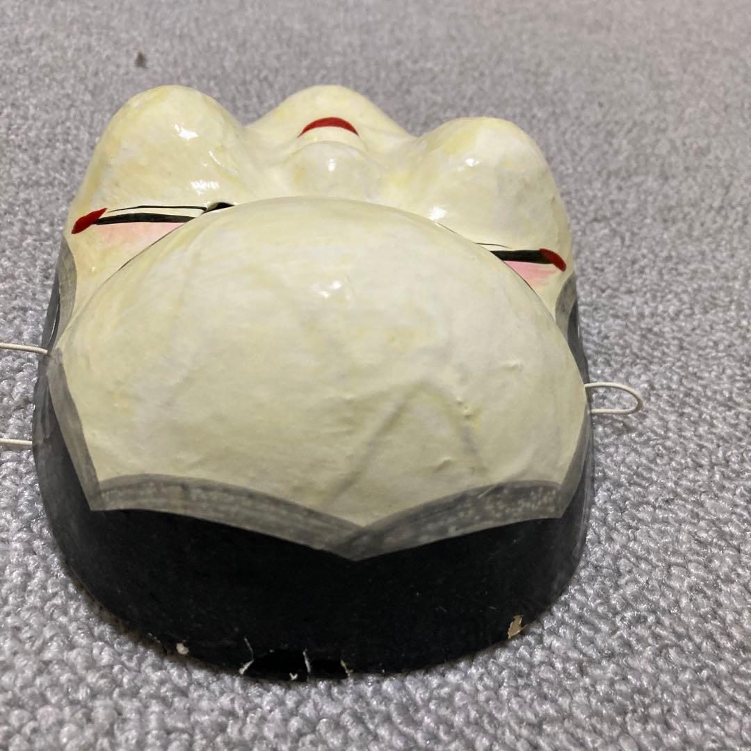 明治期 張り子 お多福面 おかめ面 ヴィンテージ 民俗仮面 古道具 骨董品 2