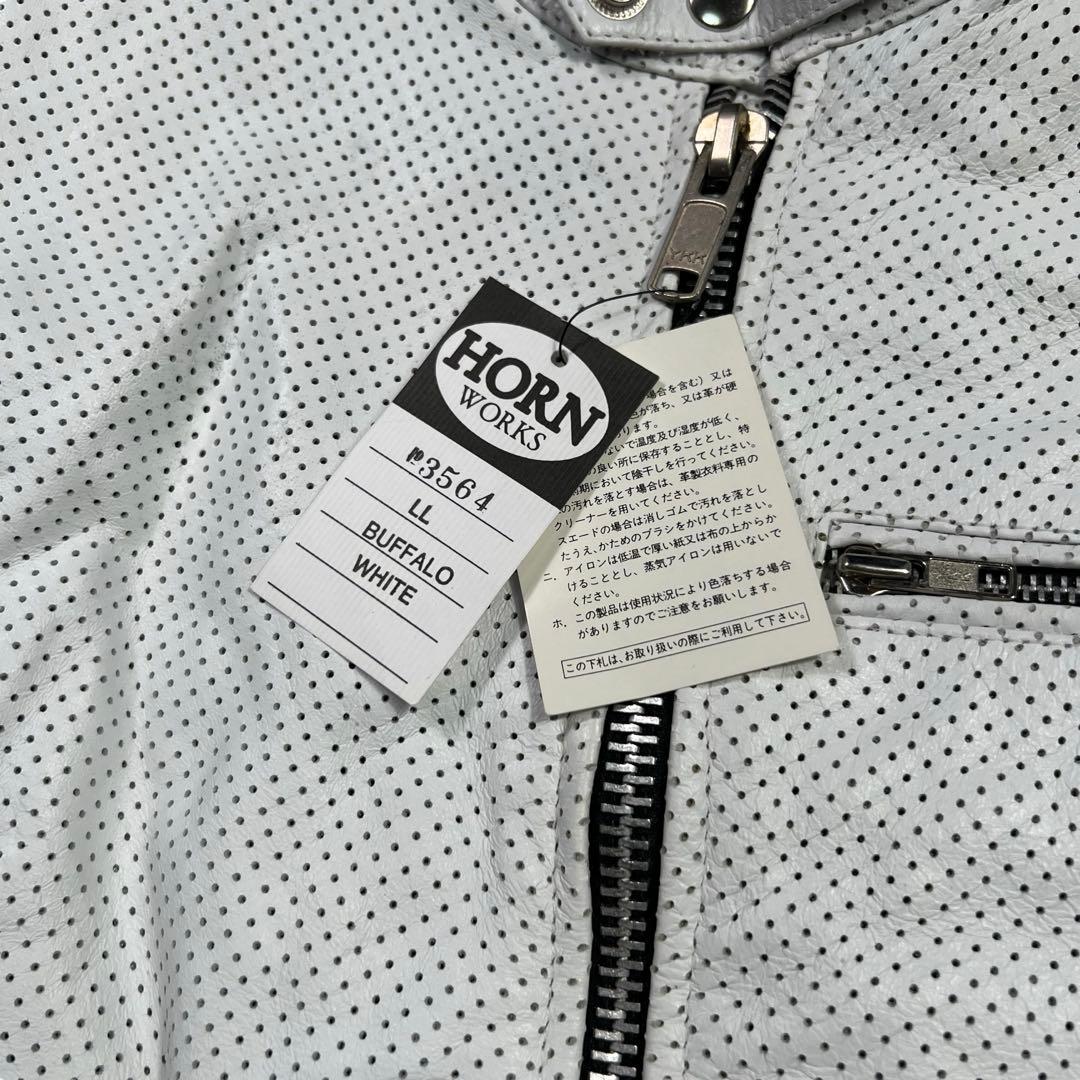 未使用タグ付き HORN WORKS パンチング レザージャケット XL