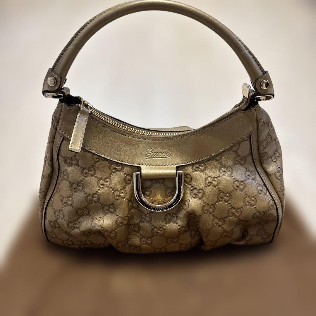 Gucci ベージュレザーショルダーバッグ