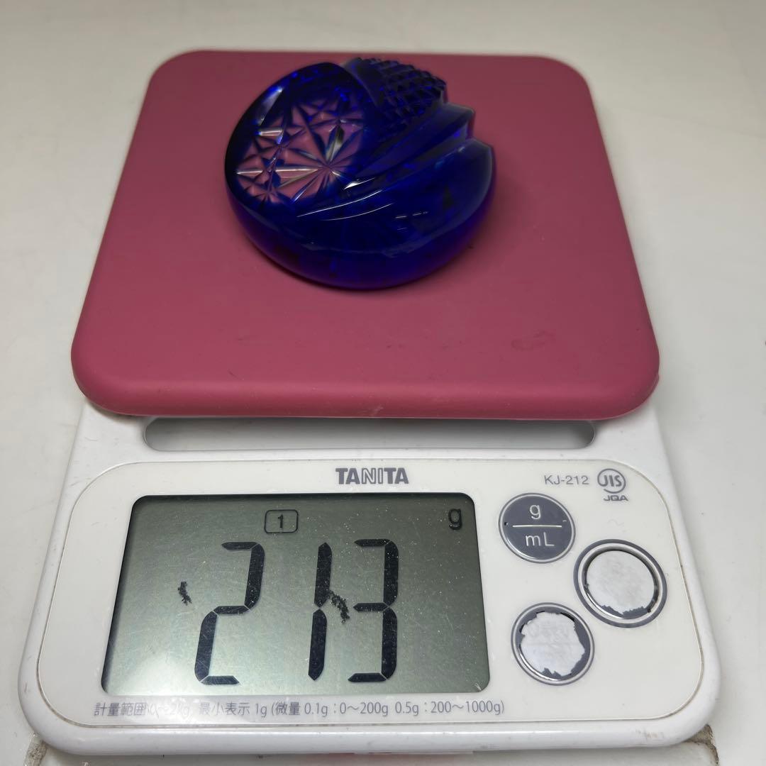 薩摩ガラス 工芸作 「薩摩の雫」 共箱 213g 東キ7-1130☆2F タニチ