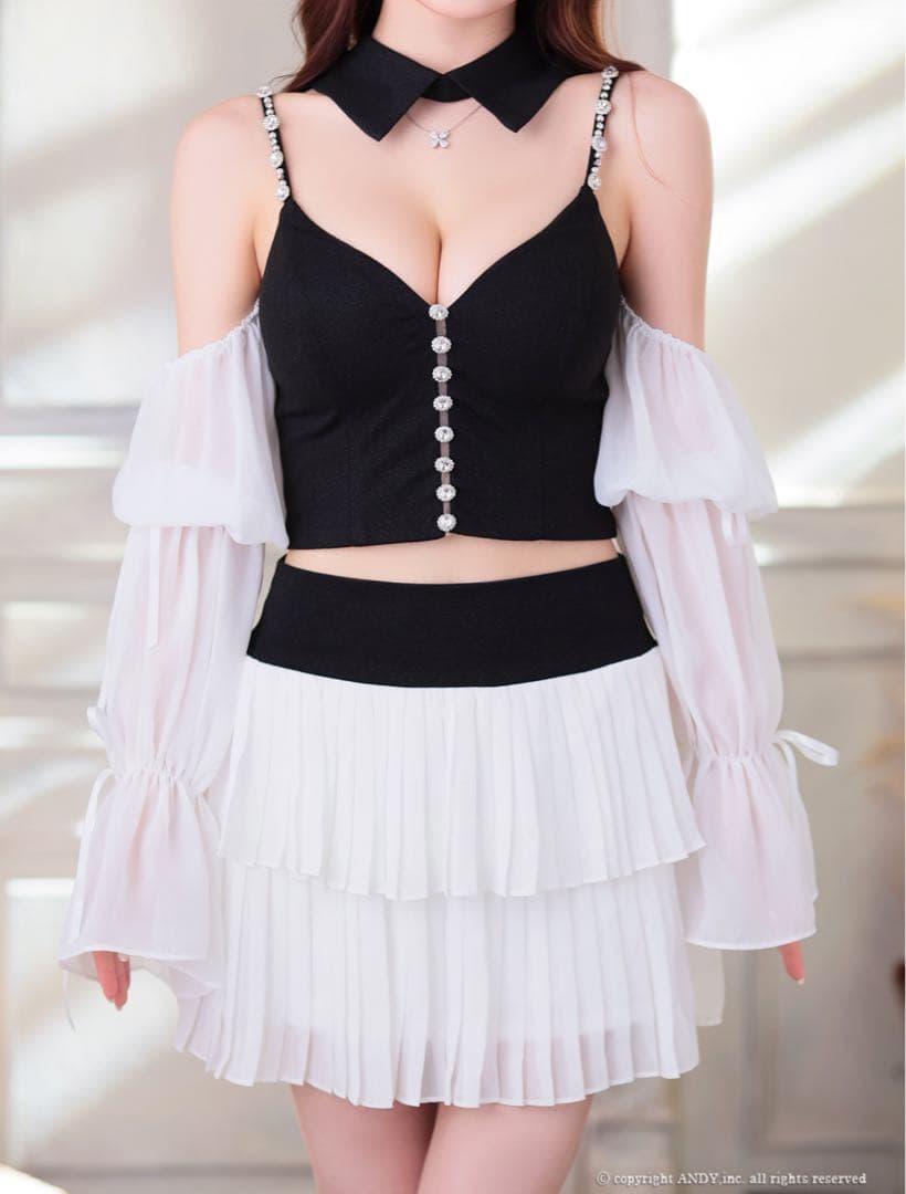 【an /アン】キャバドレス ブラック・ホワイト セットアップAOC3922