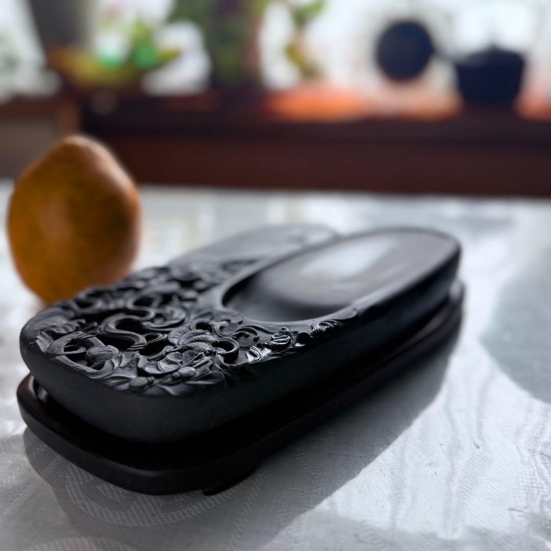 超限定出品18日20時迄‼️不世出‼️旧家蔵出書の極み端渓硯『瓜形硯』」②文房四宝