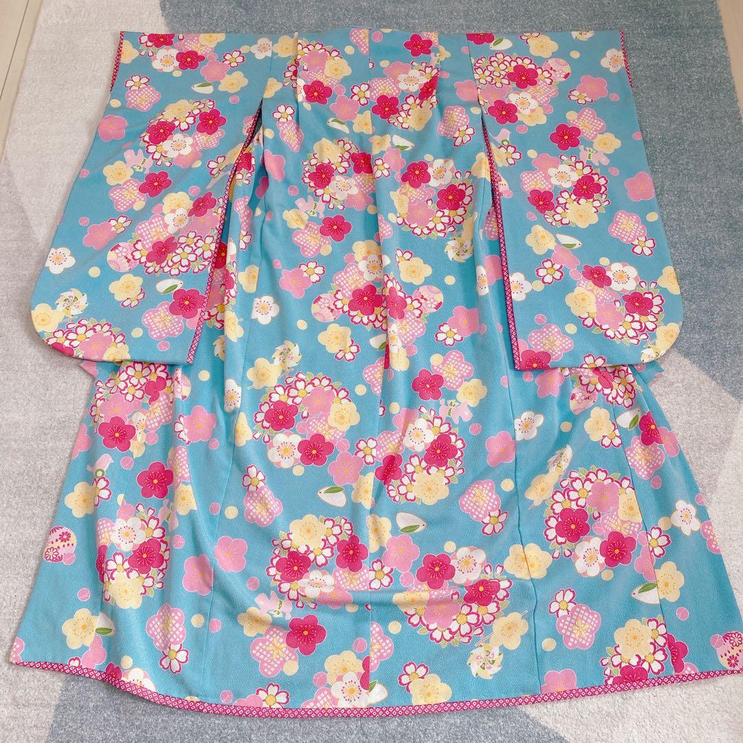 七五三 7歳 JAPAN STYLE 着物 作り帯 小物 セット 水色 ブランド
