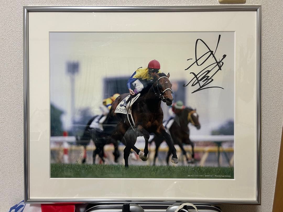 競馬　武豊　ディープインパクト　展示写真パネル　直筆サイン入り　武豊展