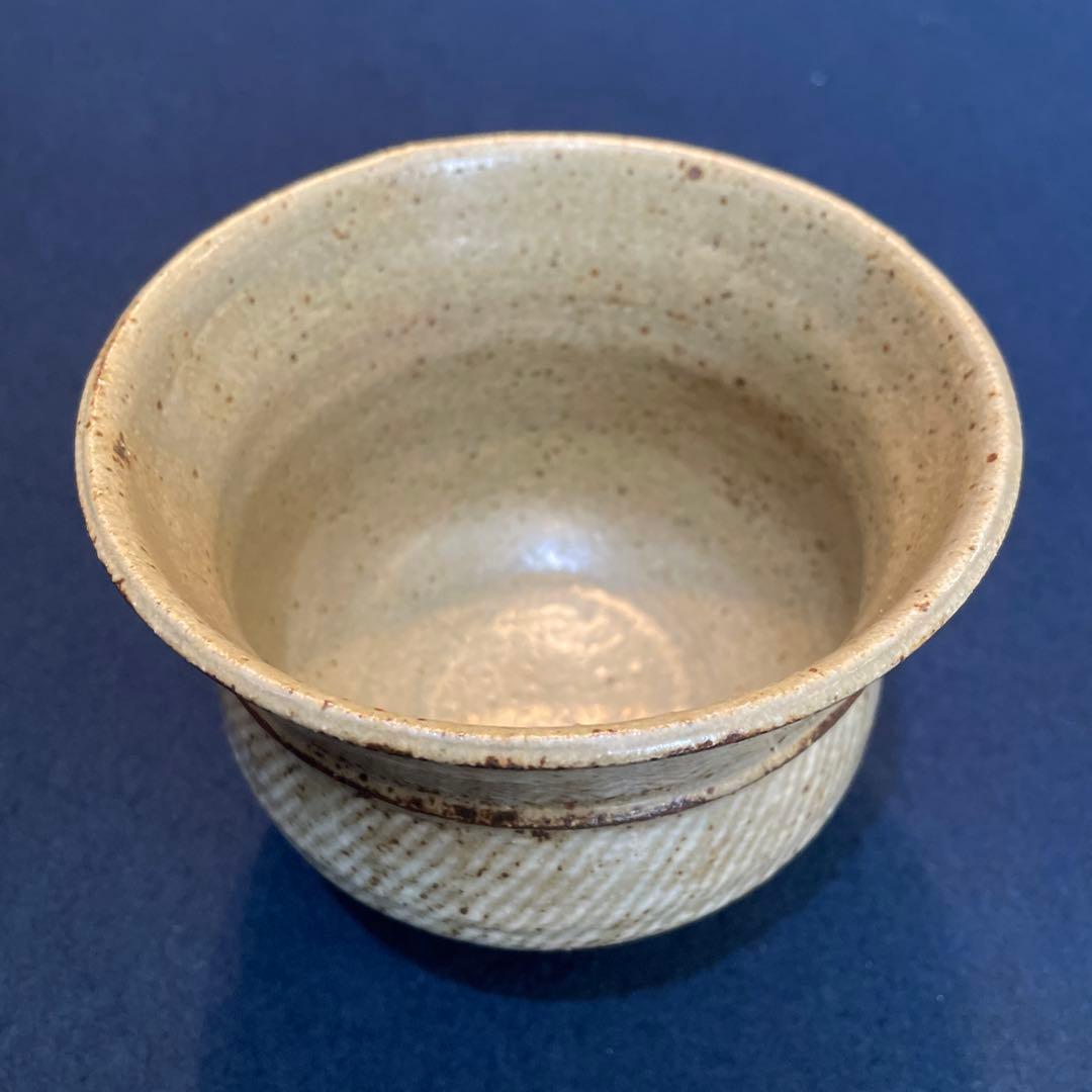 人間国宝【島岡 達三】(作)の『地釉象嵌縄文 茶碗』共箱　茶道具 茶碗