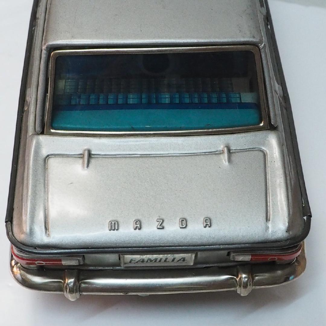 旧バンダイ【モーターハイウェイ マツダ ファミリア電動走行】ブリキ製ミニカー箱付