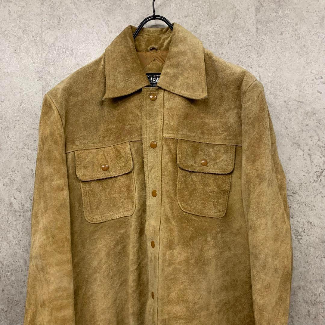 US古着◆スエード レザー ジャケット メンズ L程