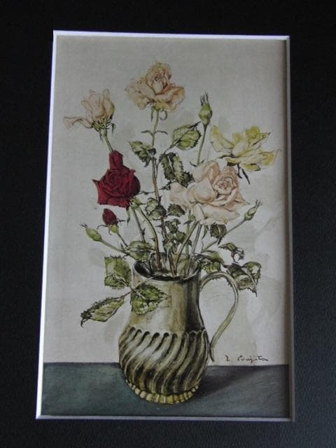 藤田嗣治、【ばら】、希少な限定額装用画集画、新品高級額 額装付