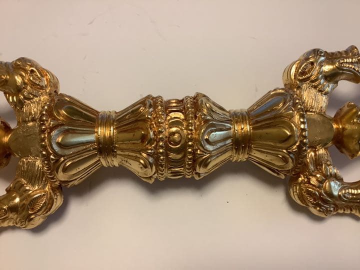 《SALE》 24金張り　三鈷杵　バジュラ　仏教　BIGサイズ　約23センチ　6