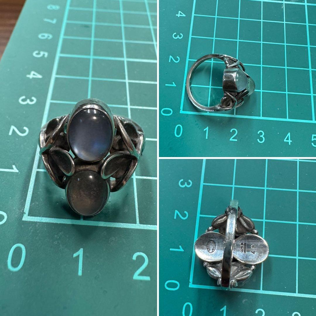 ジョージジェンセン 48 ムーンライト ブロッサム ムーンストーン リング