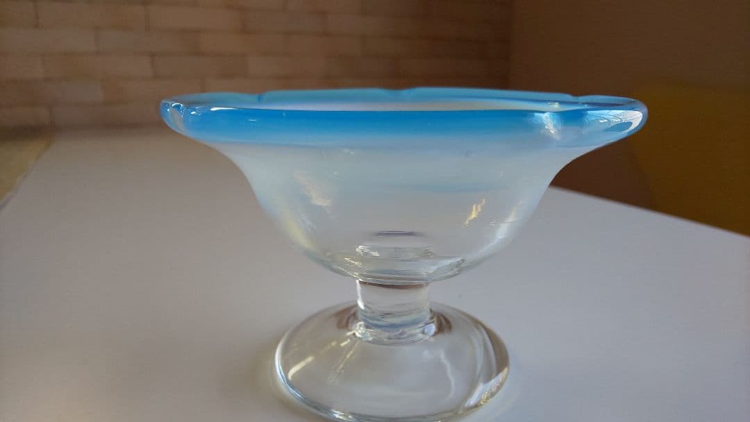 値下げ！骨董品 「氷コップ」青緑乳白色