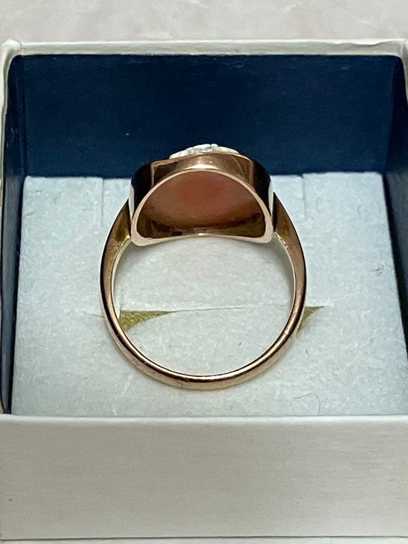 アンティーク　シェルカメオリング　9k