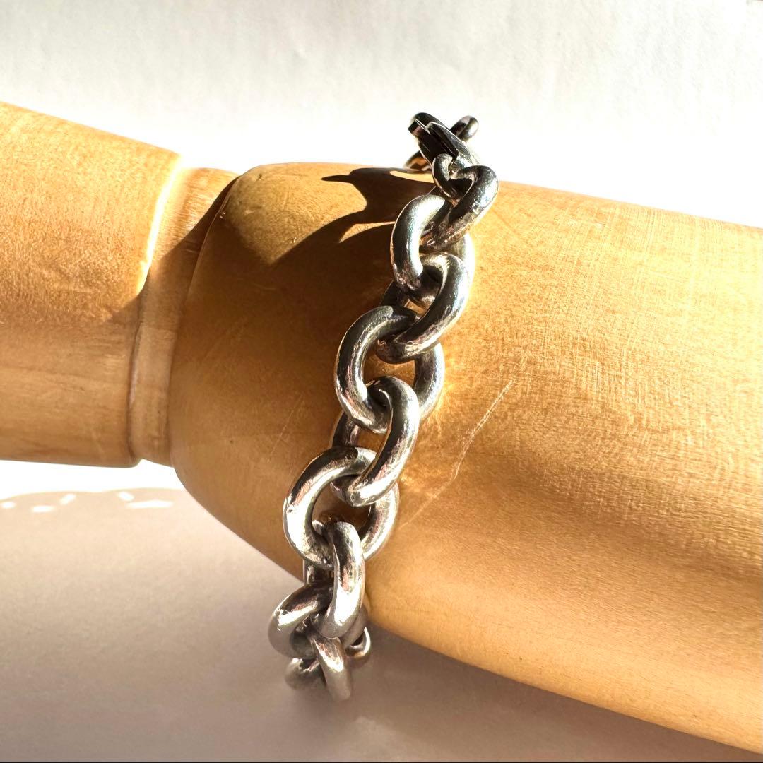 アクセサリー Silver Oval Link Chain Bracelet Vintage