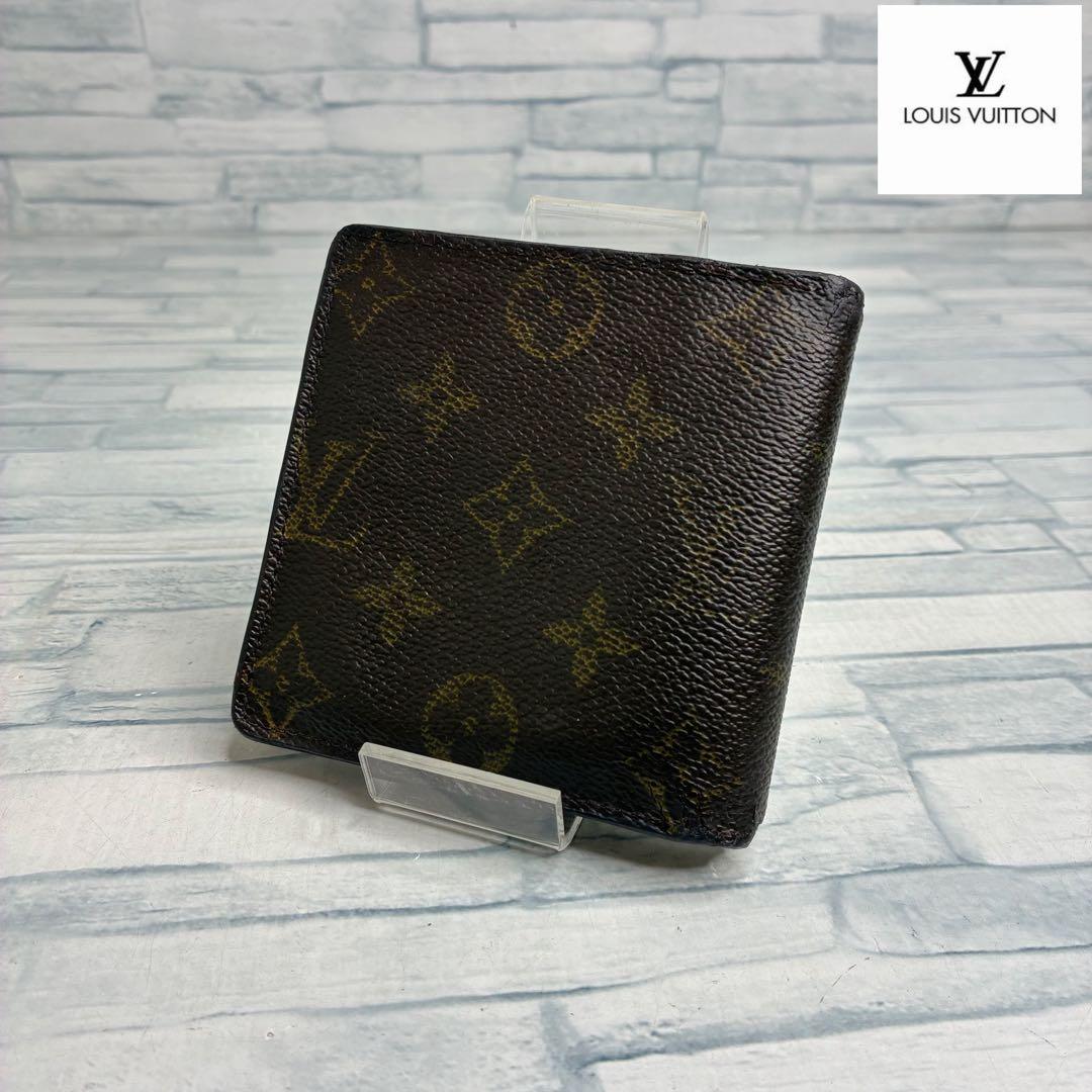 40 LOUIS VUITTON ルイヴィトン モノグラム 二つ折り財布　qj3