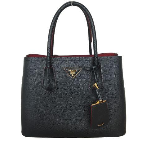 PRADA ドゥーブレ　ミディアム　トートバッグ　サファイアーノレザー