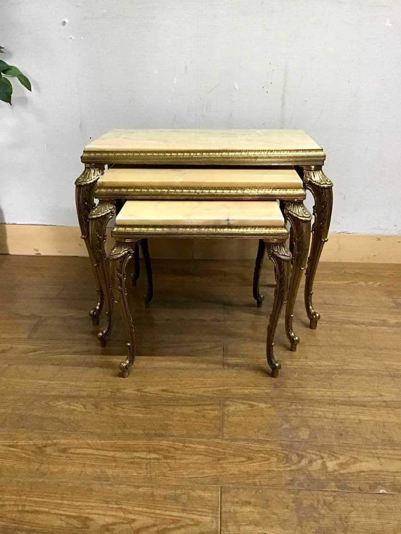 hata☆管367☆ロイズアンティークス☆マーブルトップ☆ネストテーブル