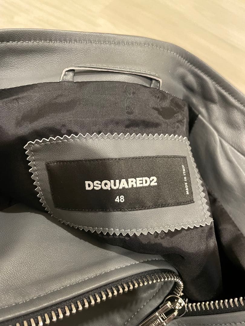 ディースクエアード　レザー　ライダース　48