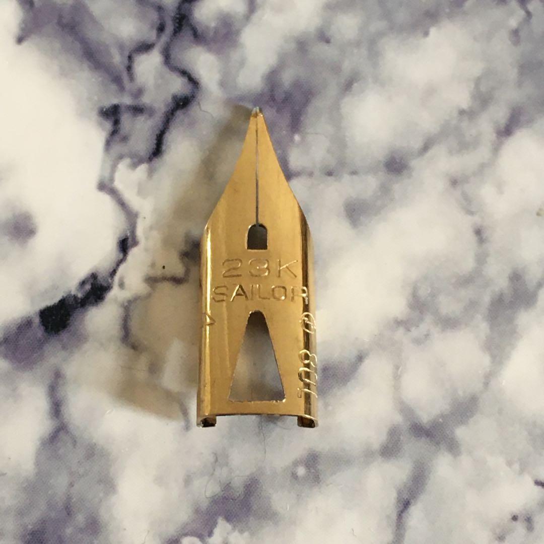 #0191 オーバーホール済み 万年筆 SAILOR ショート象嵌 23k