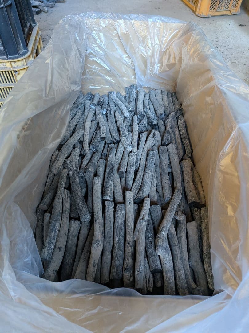 紀州備長炭 馬目樫 樫細丸S15kg 窯元直売②