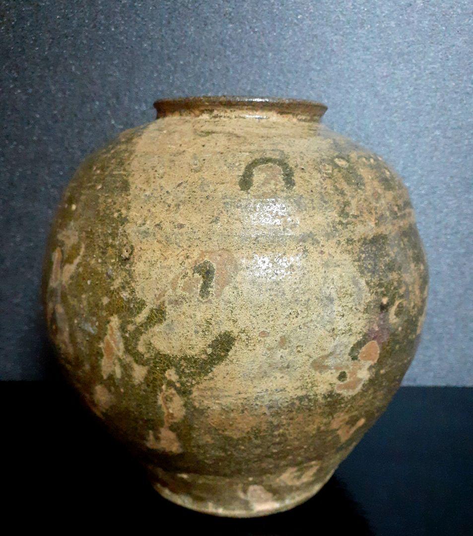 【真作保証】朝鮮古美術　朝鮮古陶磁器　李氏朝鮮時代　李朝青磁　大壺