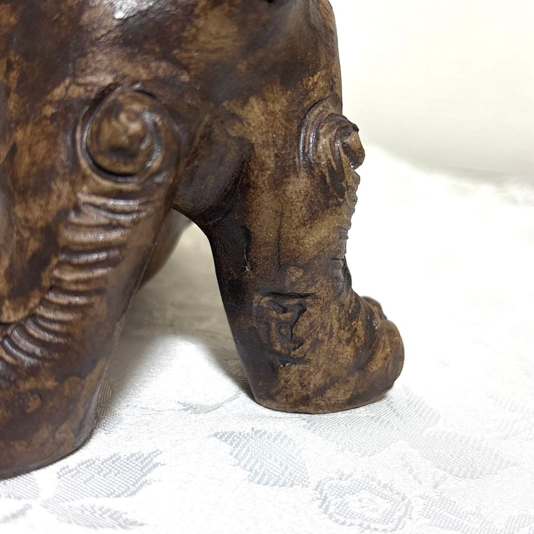 シーサー像 陶器製　在銘