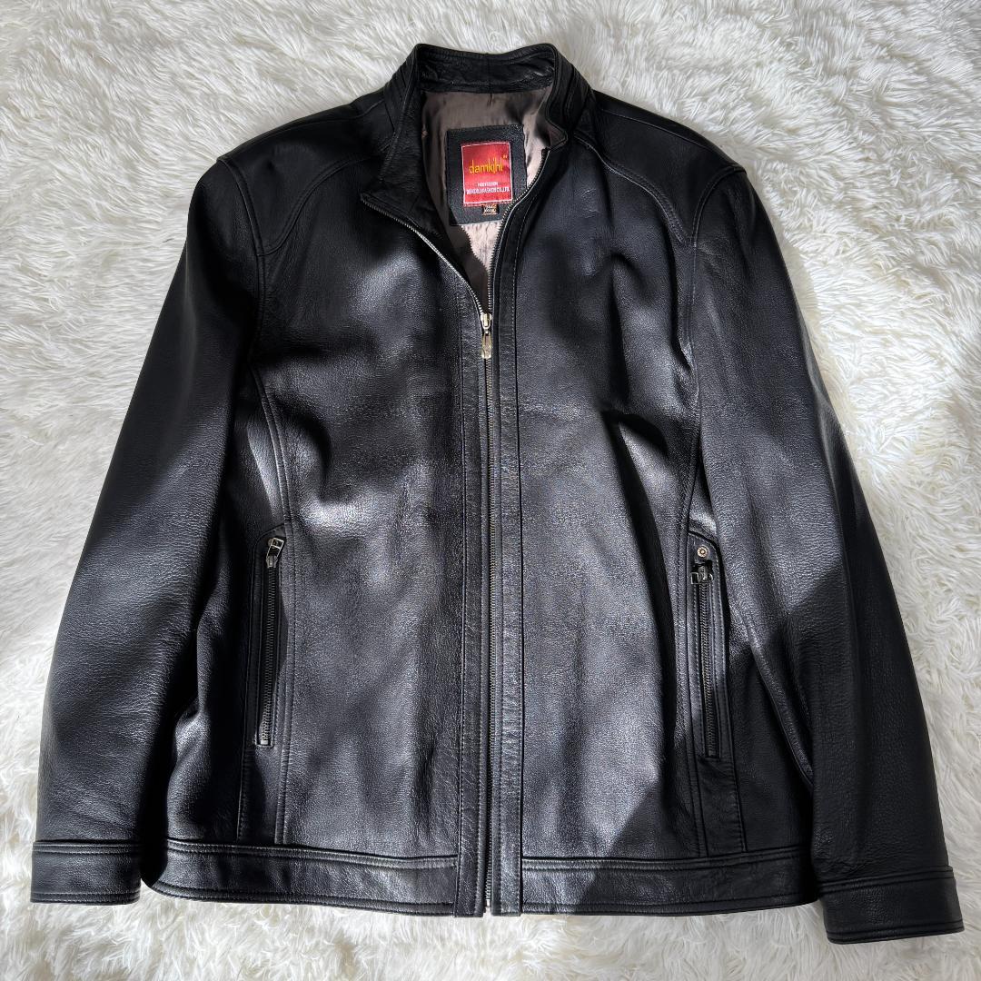 きくちゃん様✨damkjhl レザージャケット シングルライダース 羊革 黒