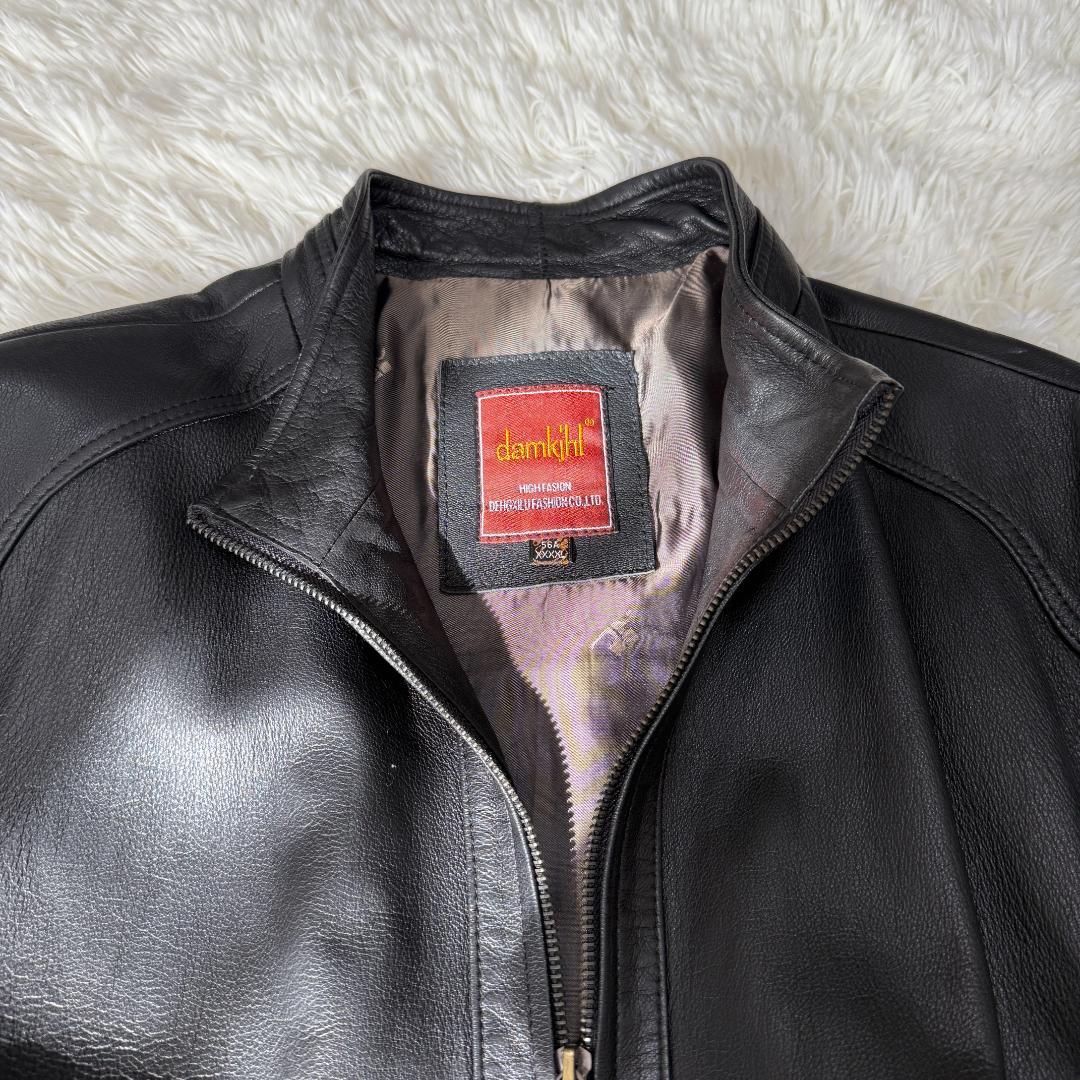 きくちゃん様✨damkjhl レザージャケット シングルライダース 羊革 黒
