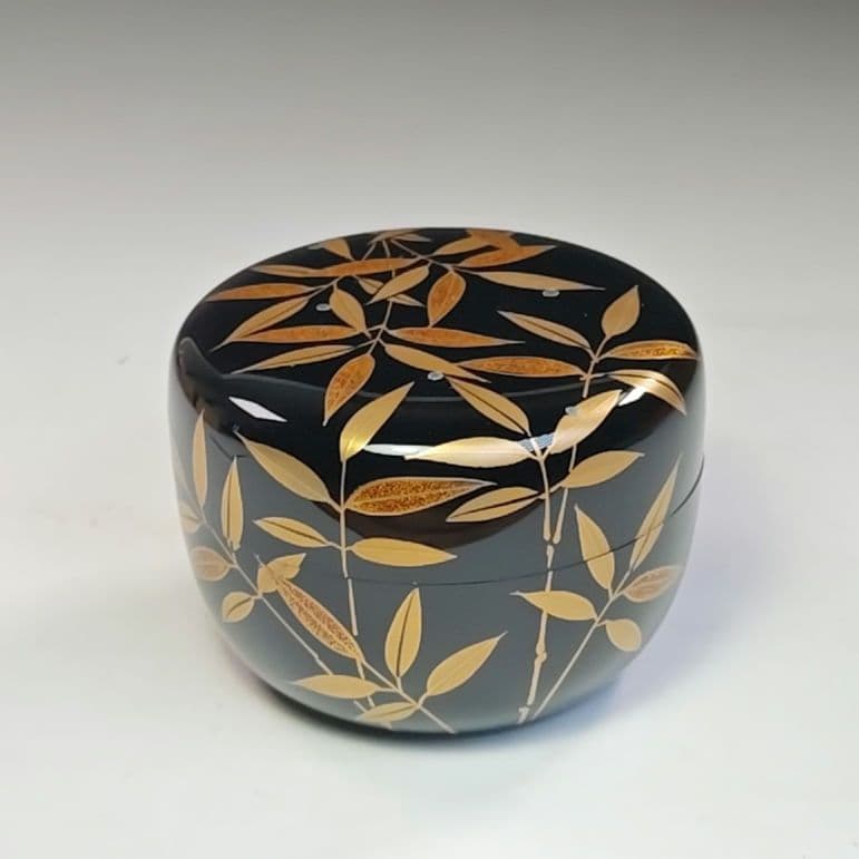 イ783 棗『道場宗廣作』『露笹　大平棗　共箱』茶器　茶道具