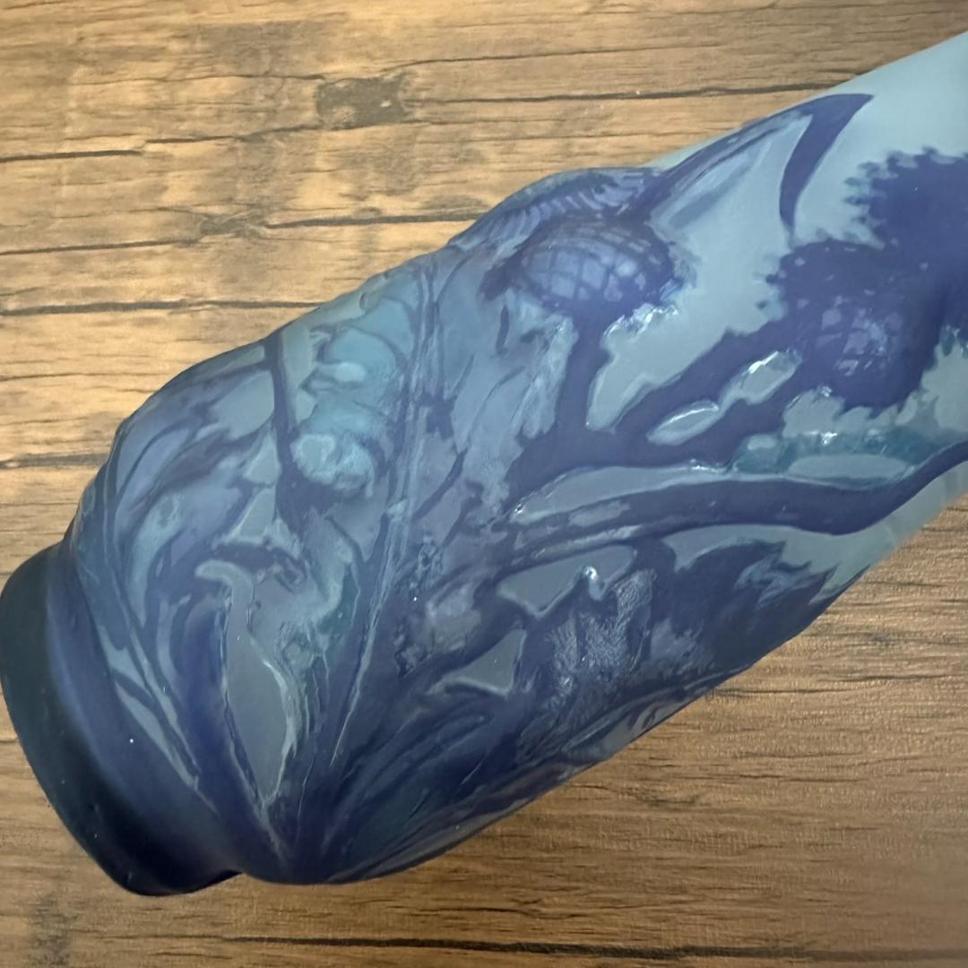 【証明書】 エミールガレ　芥子紋　　花瓶　技法スフレ　被せガラス　高さ28cm