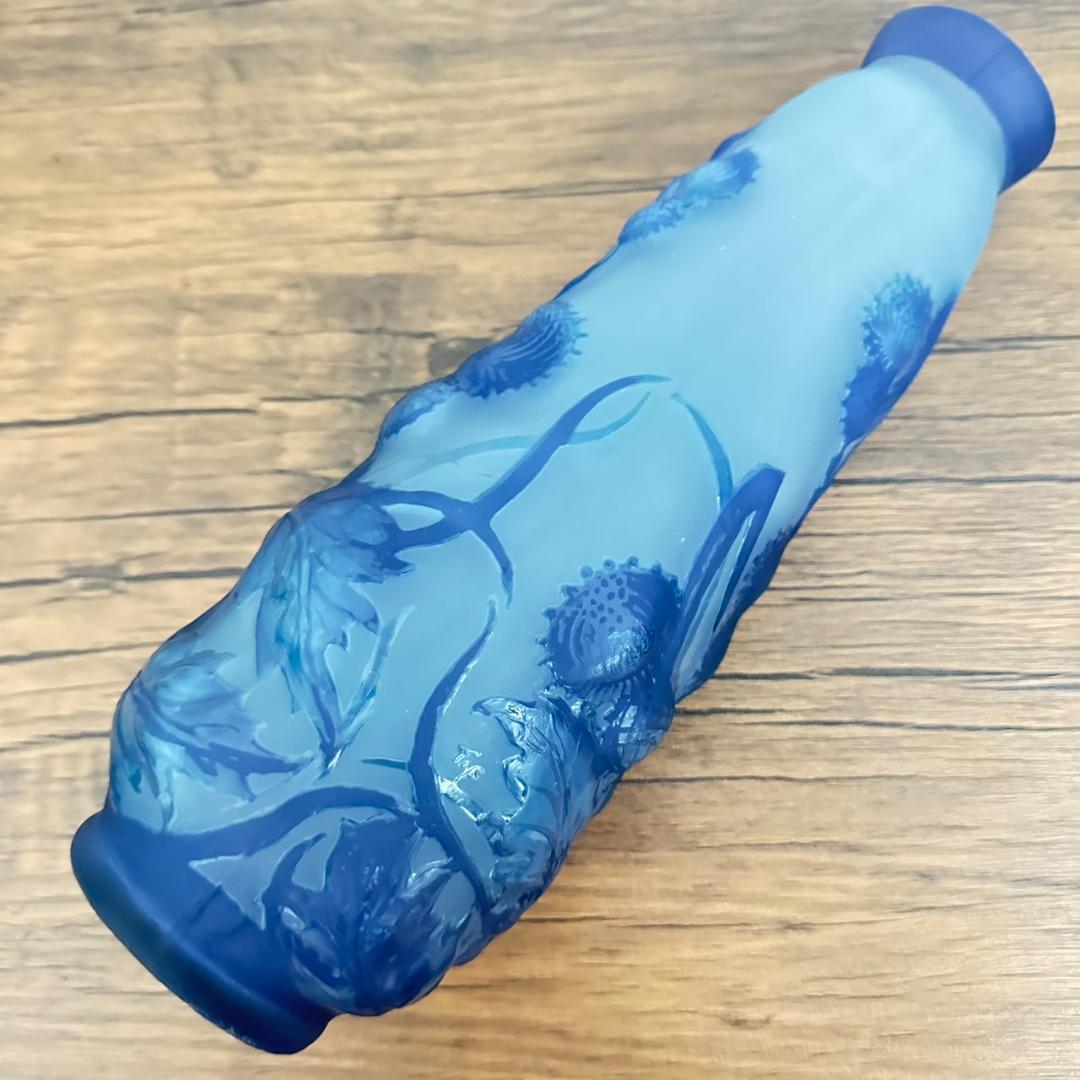 【証明書】 エミールガレ　芥子紋　　花瓶　技法スフレ　被せガラス　高さ28cm