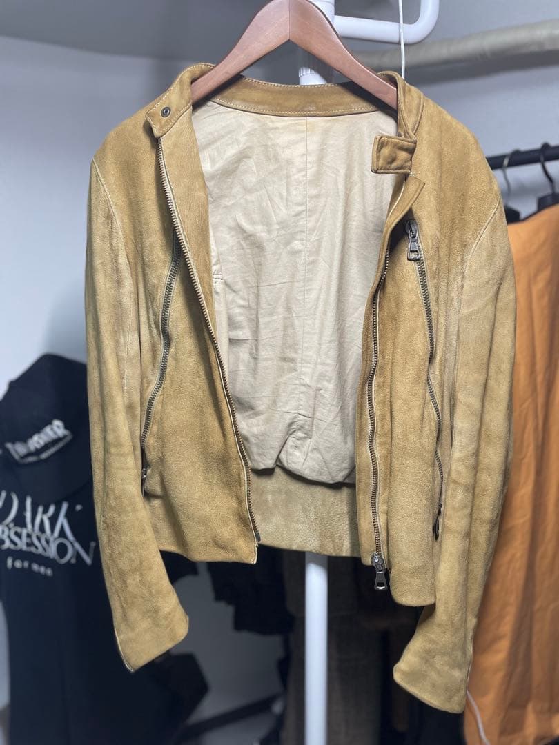 マルタンマルジェラ 05AW スエード ハの字 八の字 ライダースジャケット