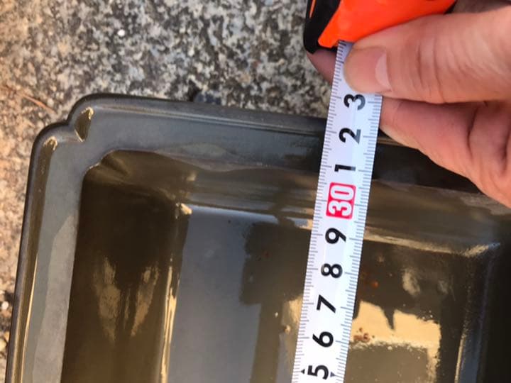 盆栽鉢　時代盆栽鉢水庄園緑泥雲足隅入長方鉢