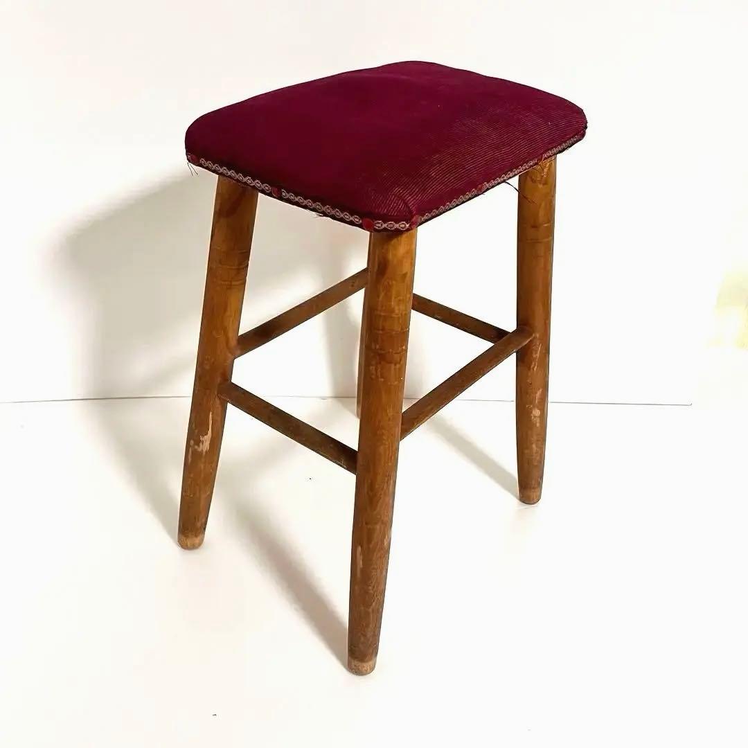 【大人気・ビンテージ】ミシン専用 スツール ベルベット 昭和レトロ