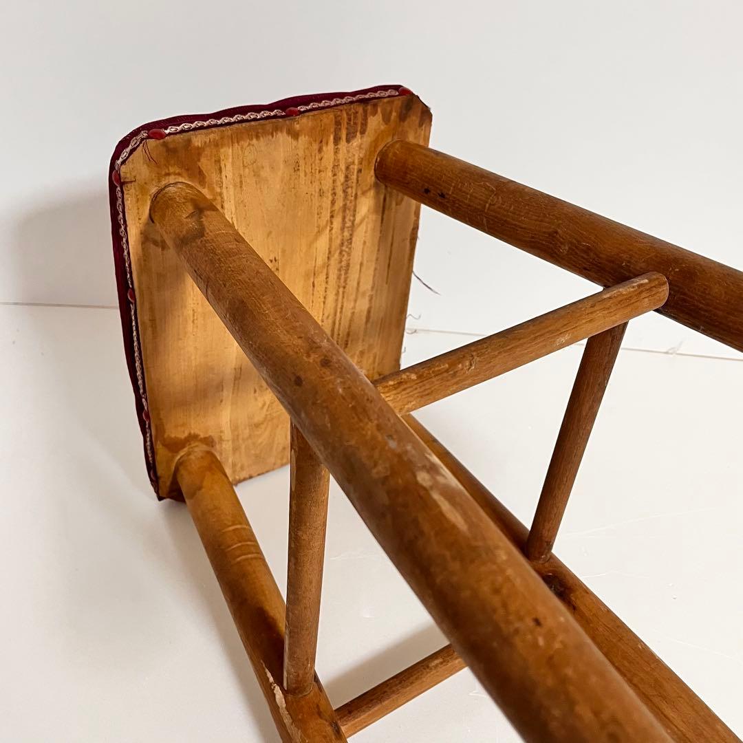 【大人気・ビンテージ】ミシン専用 スツール ベルベット 昭和レトロ