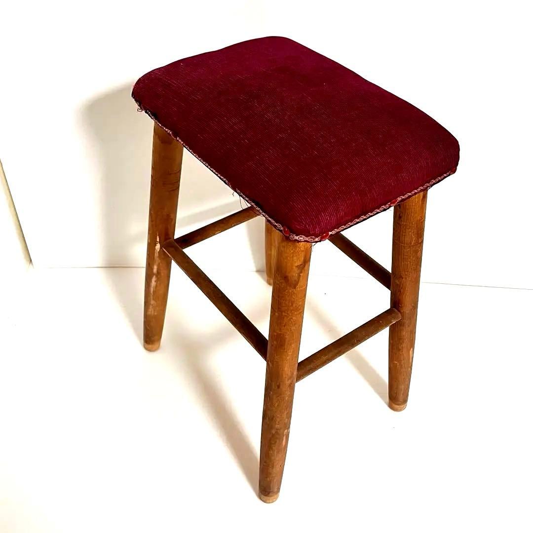 【大人気・ビンテージ】ミシン専用 スツール ベルベット 昭和レトロ