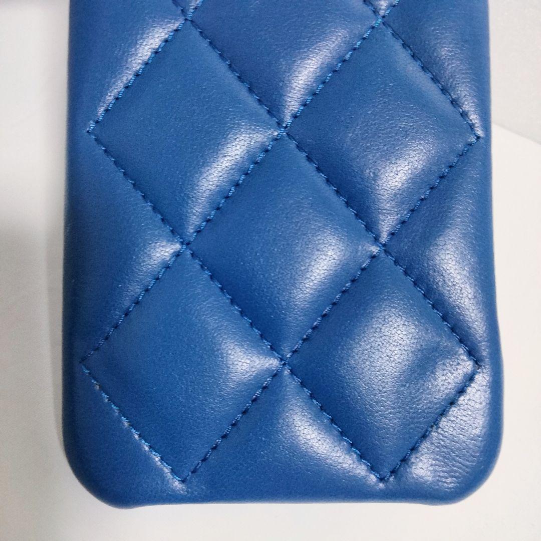 【CHANEL】シャネル マトラッセ iPhone X.XS ケース ブルー