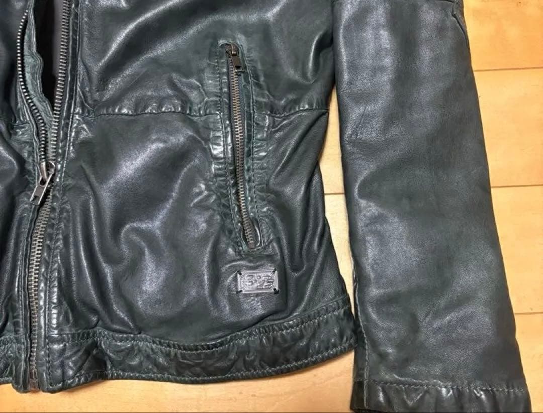 DIESEL-Co　ブラックレザーシングルライダースジャケット M