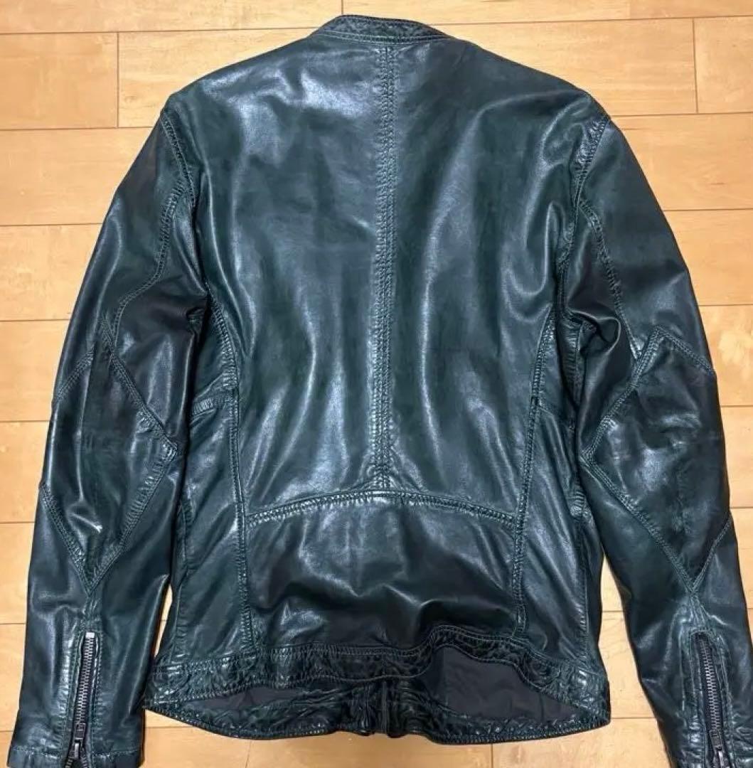 DIESEL-Co　ブラックレザーシングルライダースジャケット M