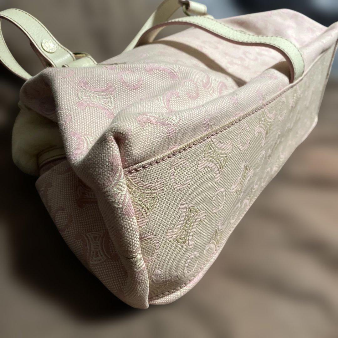 ファー付きピンクハンドバッグ