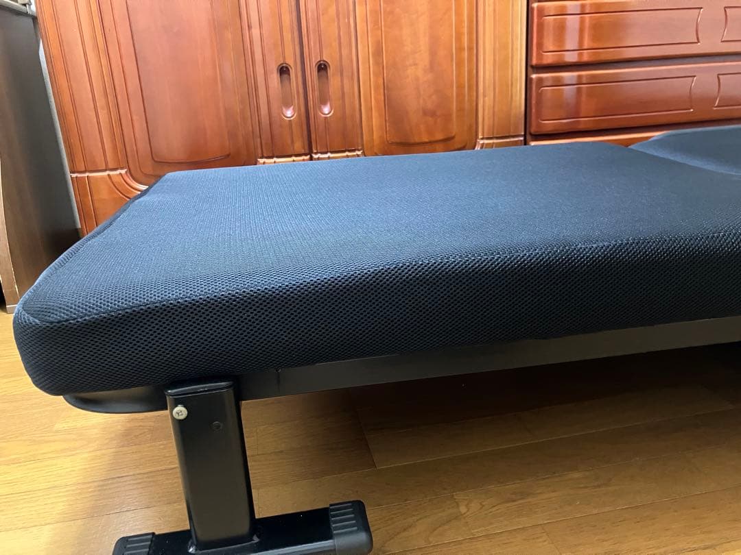 折りたたみベッド メッシュ生地 黒