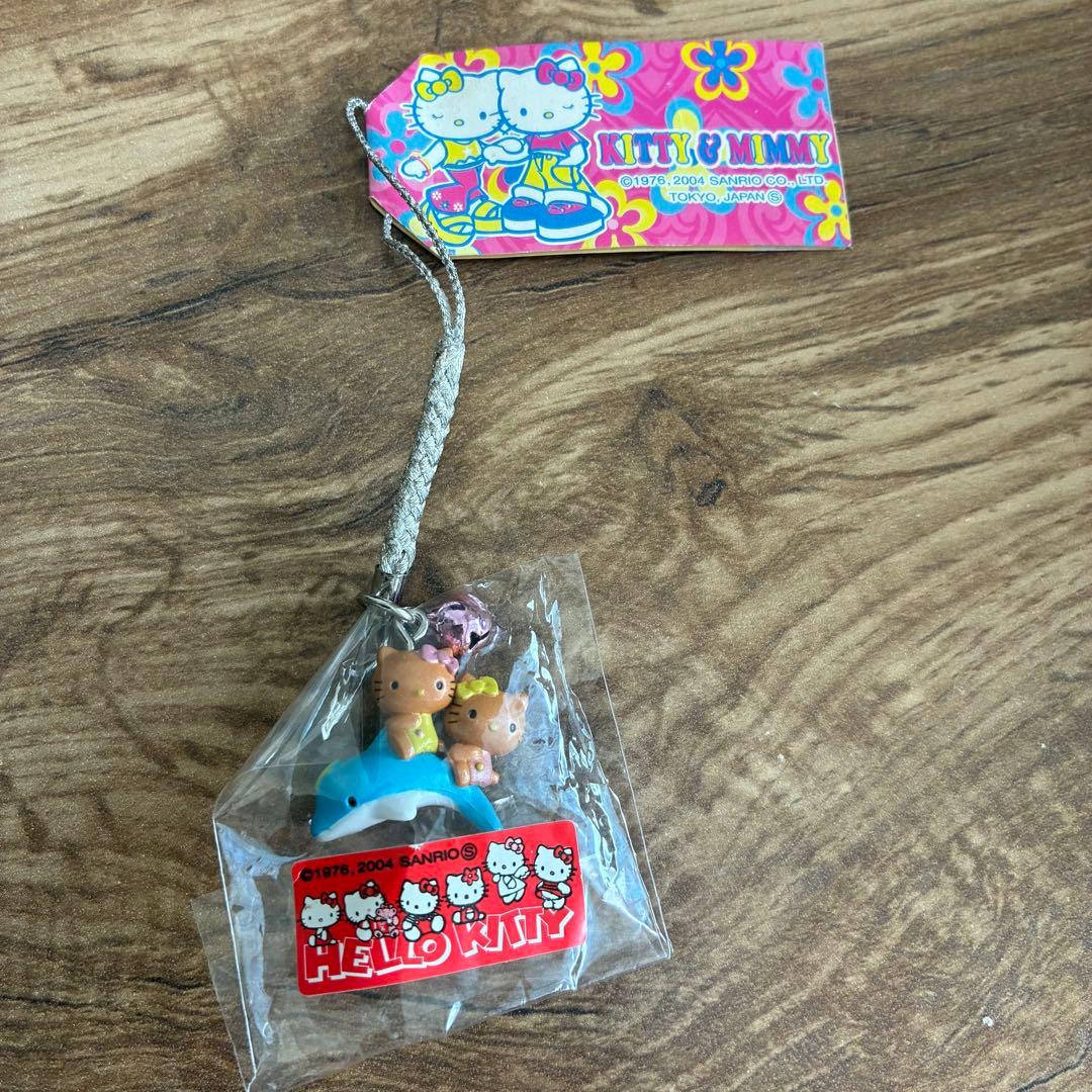 ハローキティ ガングロ　キティ　ミミィ　イルカ　根付け　サンリオ　希少