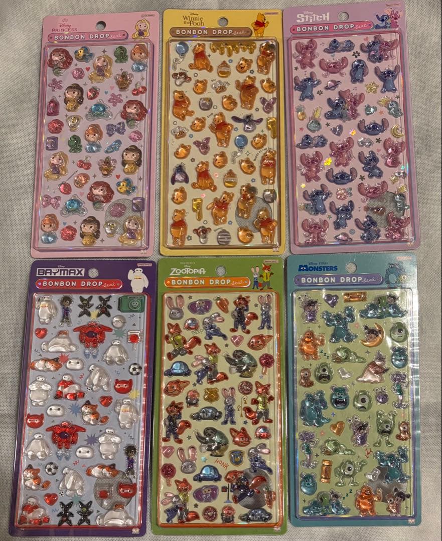 【正規品】 ボンボンドロップシール ディズニー ６枚セット