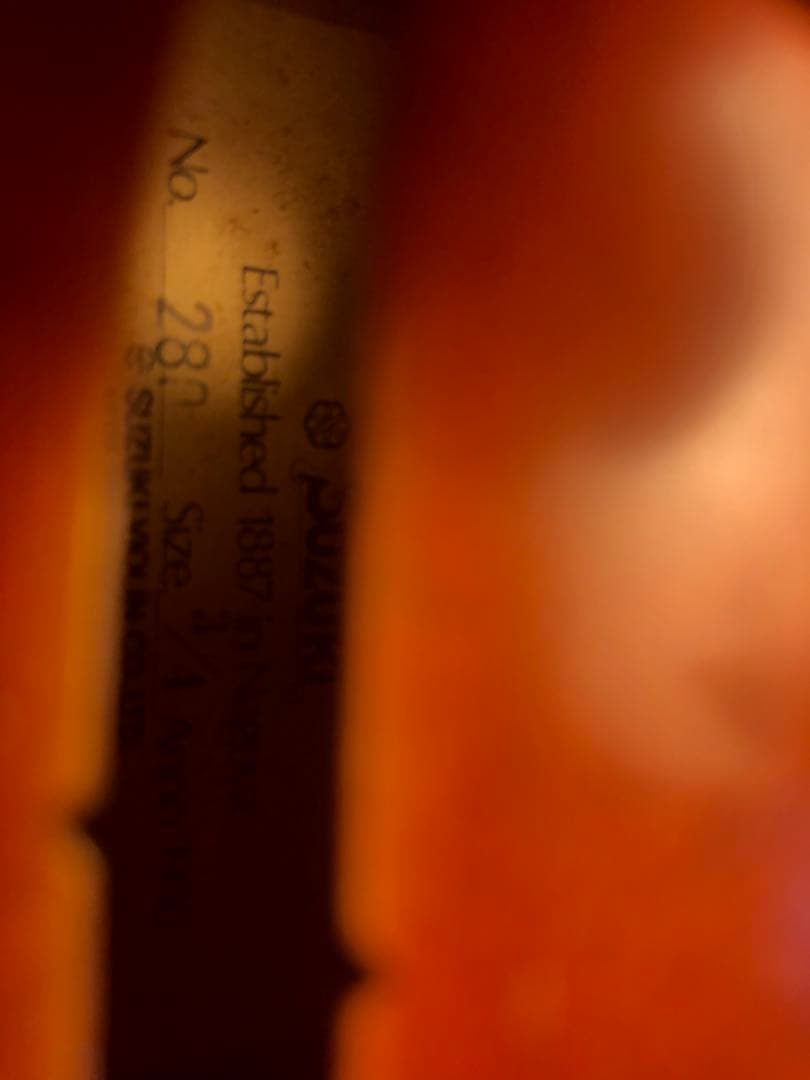 【駒&魂柱新調済】Suzuki分数バイオリンNo280 3/4 1980