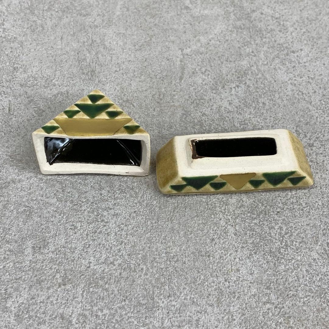 香合 紀太理光 共箱 富田焼 三角 茶道具 茶の湯 B-6