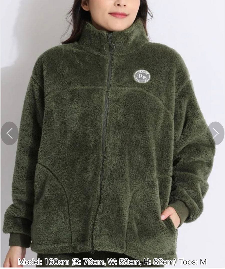 ニューエラ オリーブ色 フリースジャケット Mサイズ