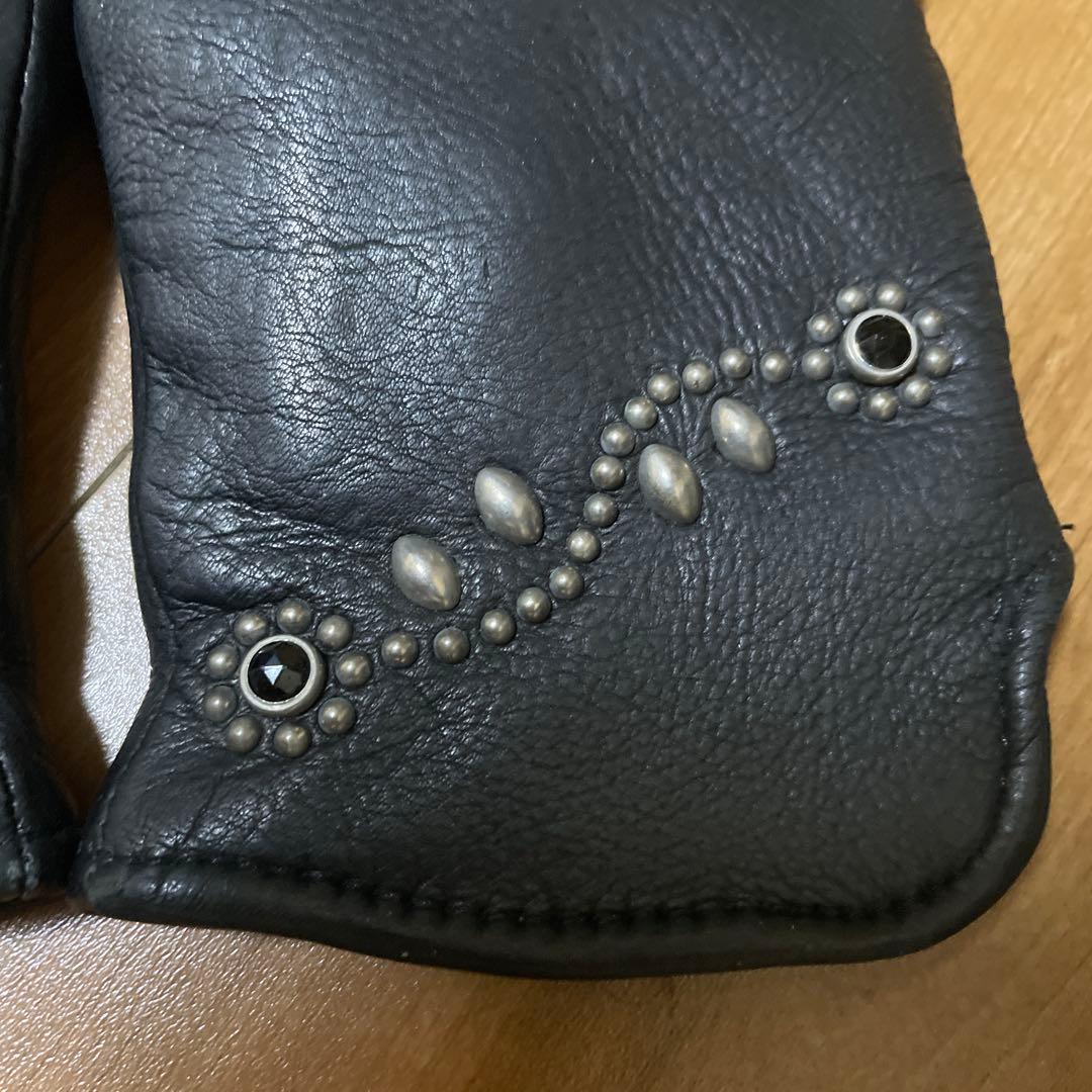 HTCレザーグローブ 手袋 フラワースタッズ　フリーサイズ