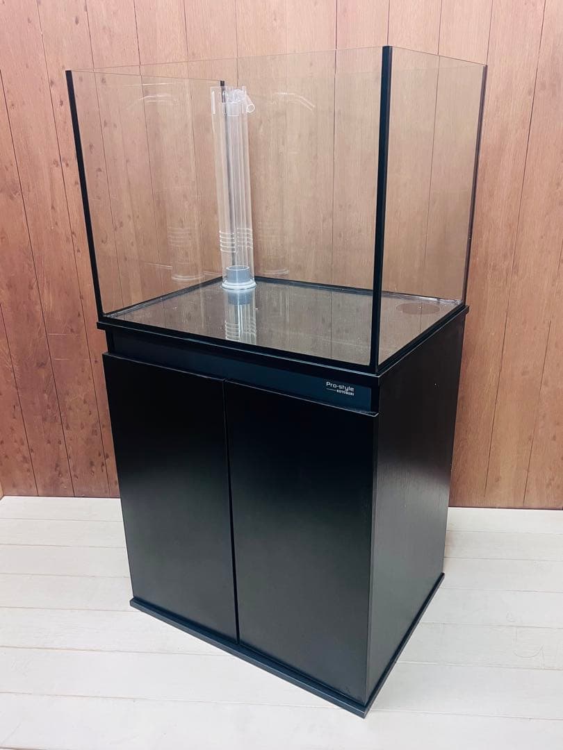 600×450x450x㎜オールガラスオーバーフロー水槽セット　ブラックシリコン