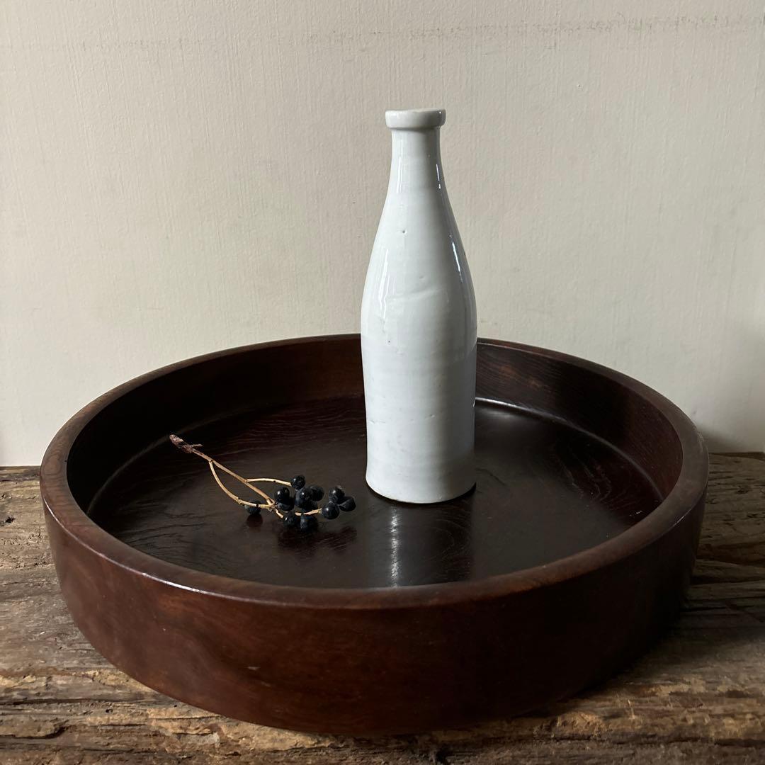 平佐白磁ボトル　明治　波佐見　伊万里　ストーンウェア　瀬戸　李朝　花器　白洲正子