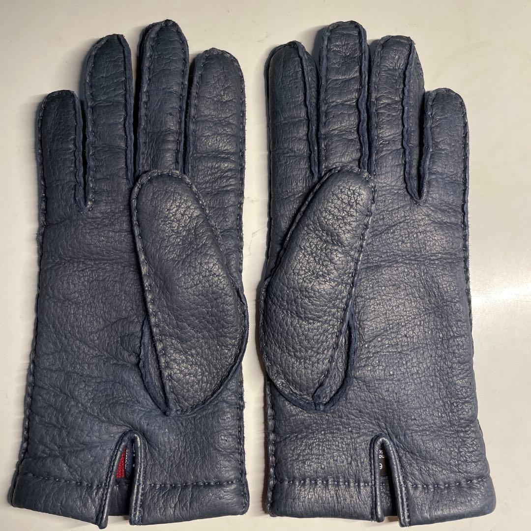 MEROLA ペッカリー革 ネイビー（紺色）ライニング有り　カシミア100%