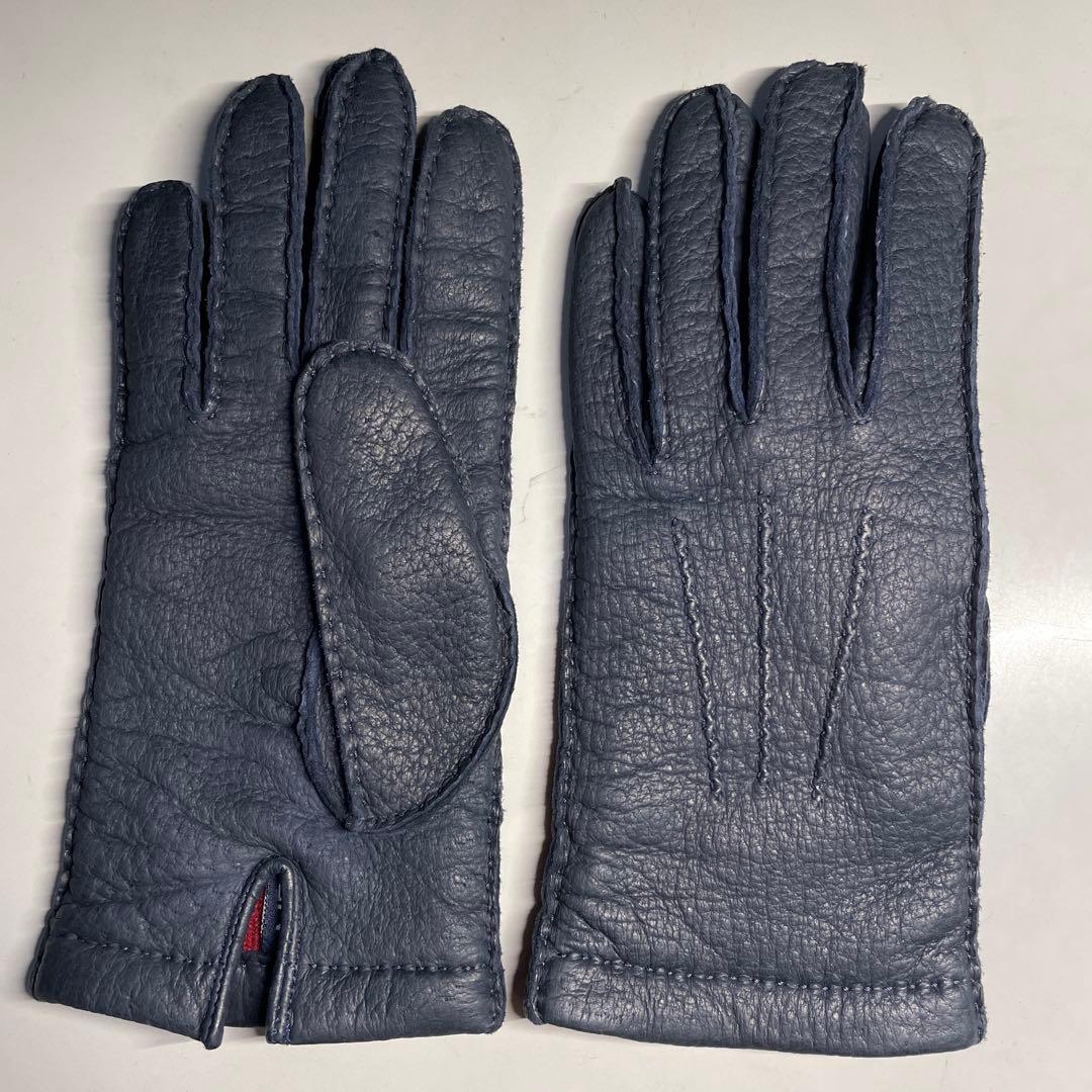 MEROLA ペッカリー革 ネイビー（紺色）ライニング有り　カシミア100%